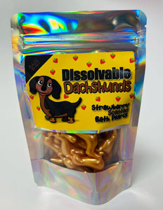 Dissolvable Dachunds. 15 Strawberry Dog Shapes Bath Pearls