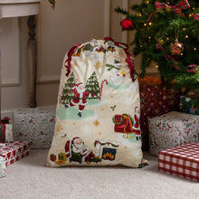 Jolly Santa Printed Velvet Xmas Stocking + Sack Multicolour: Multicolour / One Size