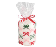 Bow Christmas Pillar Candle