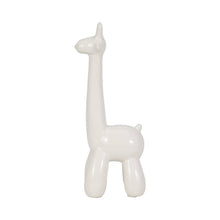 Sculpture - White Ceramic Giraffe Balloon Animal, 13 in.