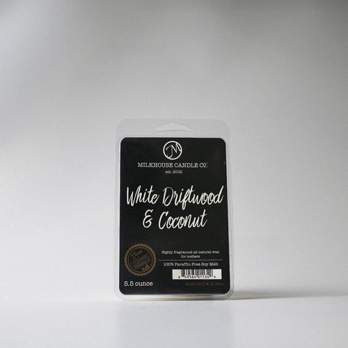 5.5 oz Scented Soy Wax Melts: White Driftwood & Coconut