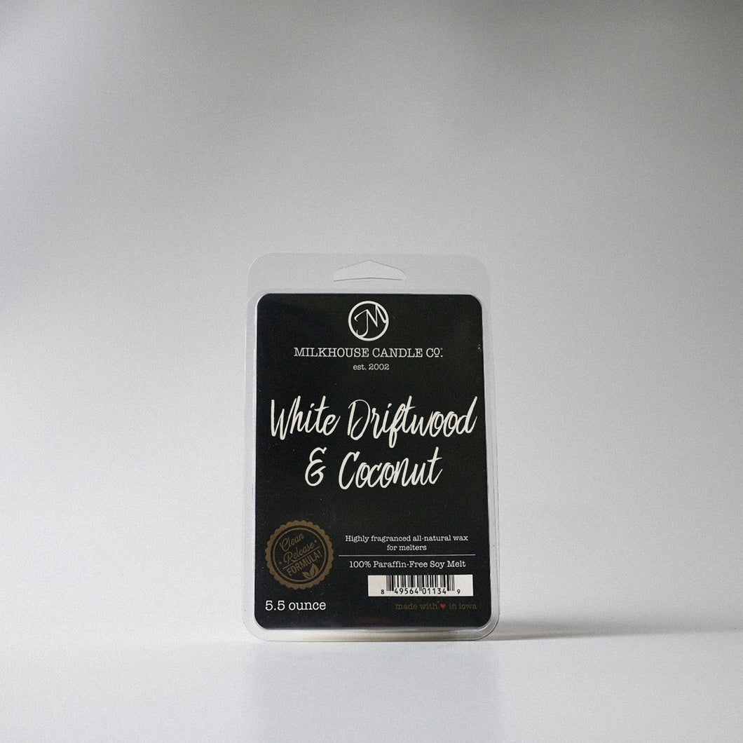 5.5 oz Scented Soy Wax Melts: White Driftwood & Coconut