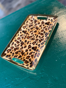 Porcelain Leopard Serving Tray