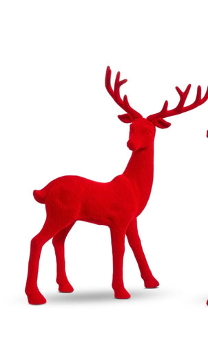 13” Red Flocked Deer