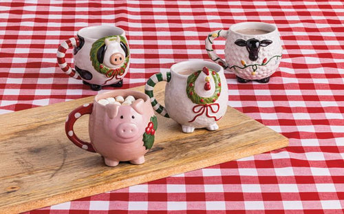 Farm Animal Christmas Mugs