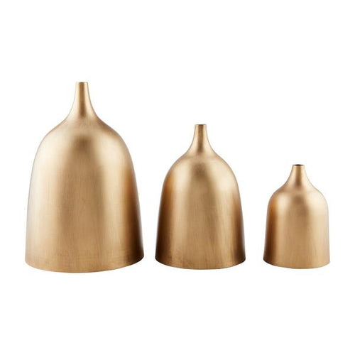 Nesting Brass Metal Vase Set