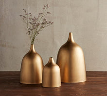 Nesting Brass Metal Vase Set