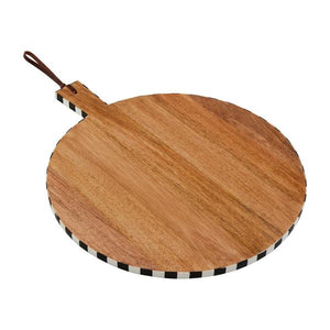 Round Bistro Checkered Charcuterie Board