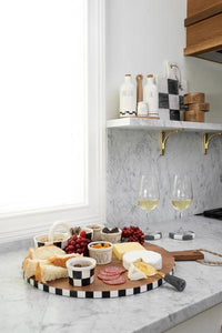Round Bistro Checkered Charcuterie Board