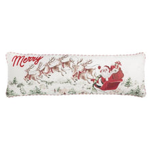 Santa Scene long Christmas Pillow