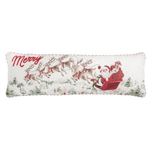 Santa Scene long Christmas Pillow