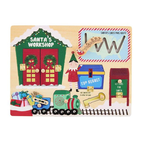 Santa’s workshop busy board puzzle