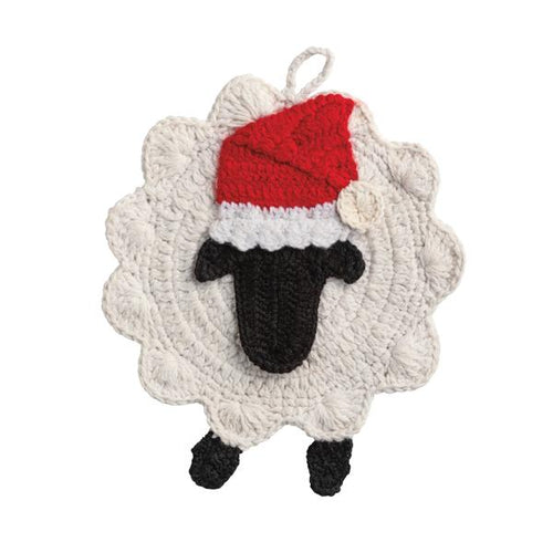 Sheep Christmas Crochet Trivet