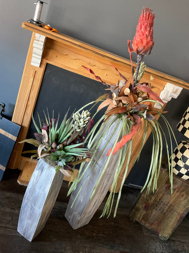White Washed Wooden Floral