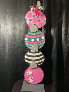 Wooden 4 stack ornaments