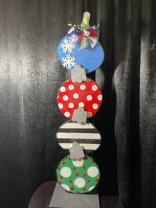 Wooden 4 stack ornaments