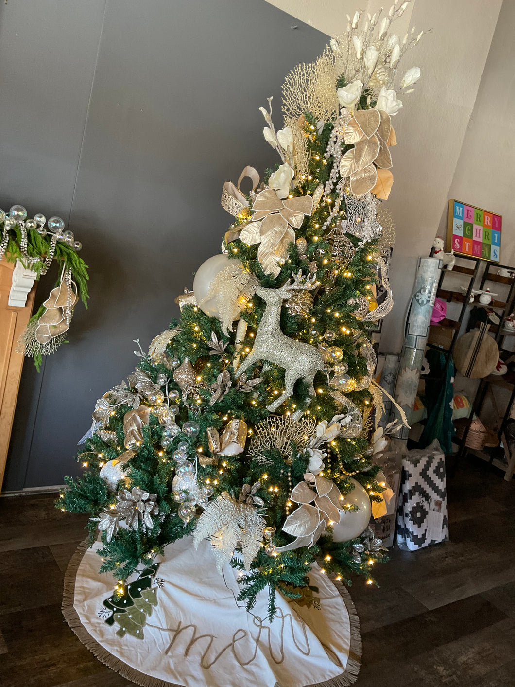 6ft Silver & Gold Christmas Tree Bundle