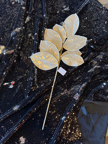 Decorative Glitter Leaves Pick