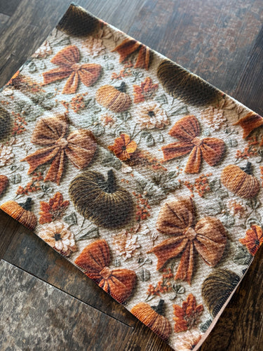 Waffle Dish Towel - Fall Pumpkin/Bow