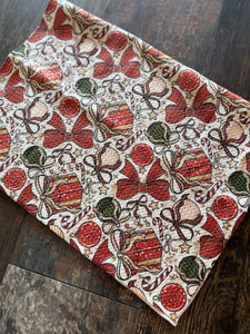 Waffle Dish Towel - Christmas Bow, Presents, Ornaments