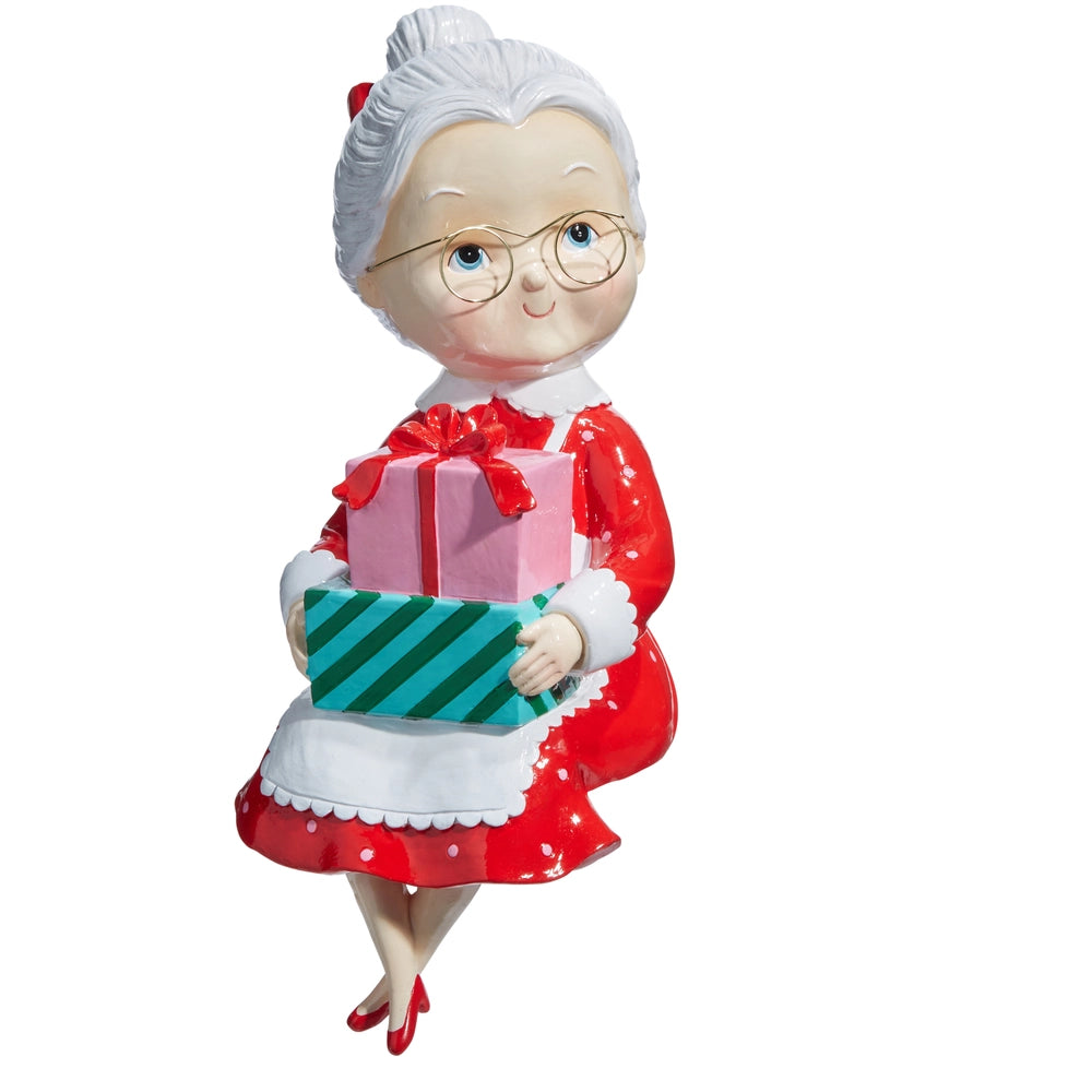 12.75” Sitting Retro Mrs. Claus