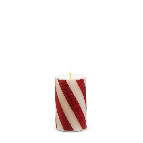 3x 5 Red Striped Candle