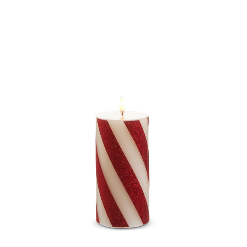 3￼x 6 Red Striped Candle