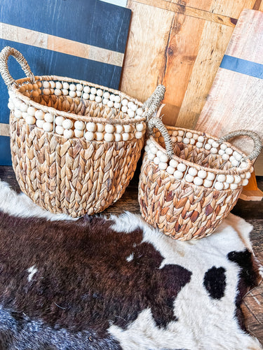 Beaded Hyacinth Basket Set