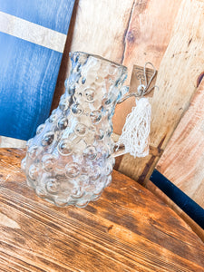 Hobnail glass pitcher