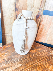 Wood cross vase