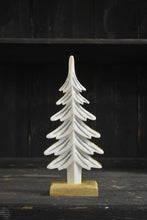 Wooden Tree w/ White & Silver Enamel 7x2x16in