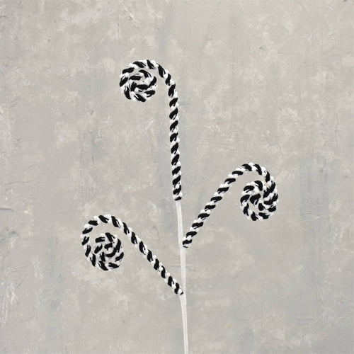 Chenille Candy Cane Spray - Black/White 29