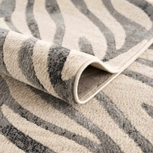 Gray Ecorse Zebra Print Area Rug: 7'10" x 10'3" Rectangle