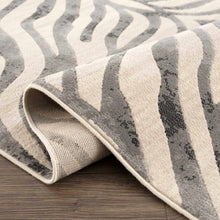 Gray Ecorse Zebra Print Area Rug: 7'10" x 10'3" Rectangle
