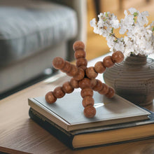 Mango Wood Beaded Jack Decorative Sculpture - Brown, 6 in.
