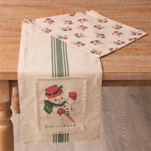 Reversible Table Runner - Vintage Snowman