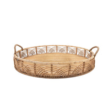 Woven Serving Trays with Handles Set of 2 - Brown, 24/30 in.