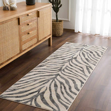 Gray Ecorse Zebra Print Area Rug: 7'10" x 10'3" Rectangle