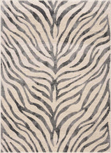 Gray Ecorse Zebra Print Area Rug: 7'10" x 10'3" Rectangle