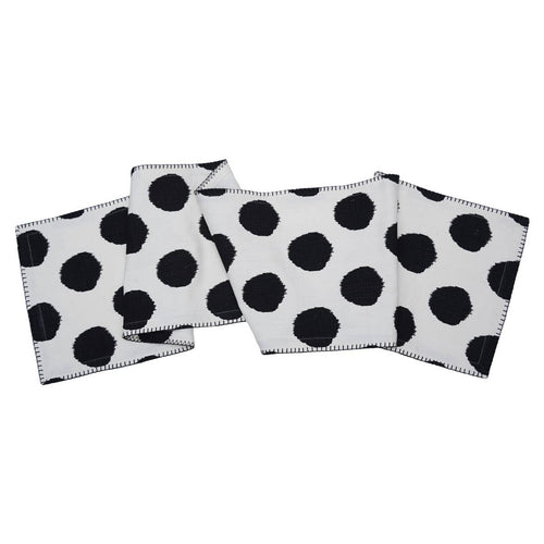 Dot Onyx Table Runner Polka Dot Black and White Dining Room