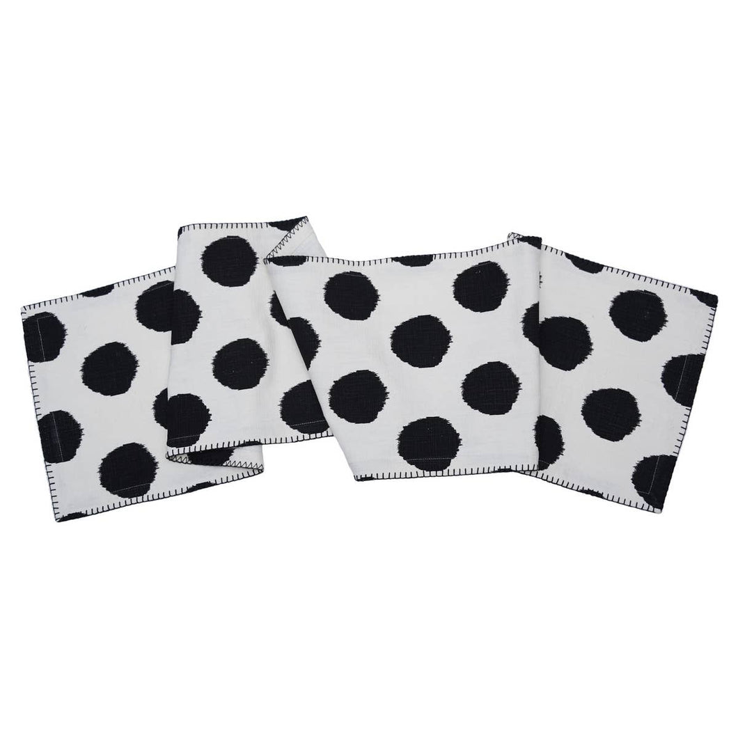 Dot Onyx Table Runner Polka Dot Black and White Dining Room