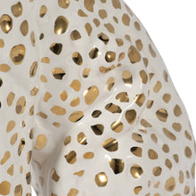 Ceramic Sitting Leopard Decorative Figurine - White, 11 in.