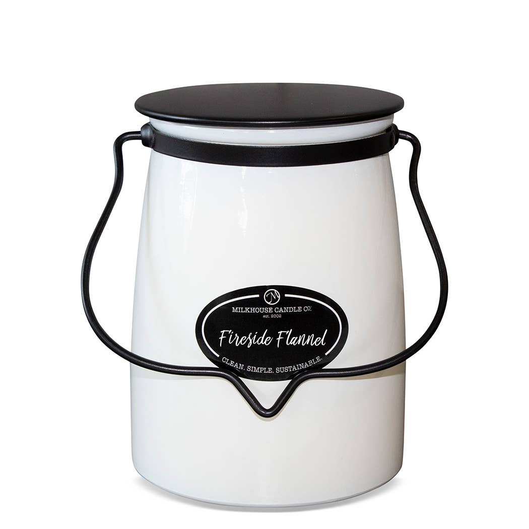 22 oz Butter Jar Candle: Fireside Flannel