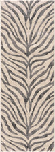 Gray Ecorse Zebra Print Area Rug: 7'10" x 10'3" Rectangle