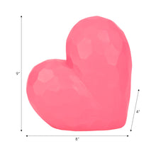 Resin Faceted Heart Decorative Sculpture - Pink, 9 in.