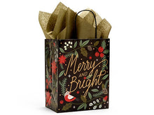 Holiday Botanicals Paper Christmas Gift Bags: 25 Pack / Jewel 6.5x3.5x6.5"
