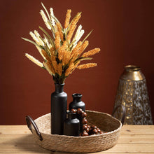 Handled Woven Wicker Tray Set