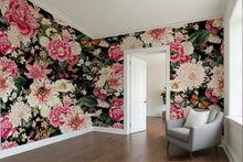 Floral Fantasy Blooms & Butterflies — Bold Florals Luxury Wallpaper Mural: Sample/Swatch / Peel-stick