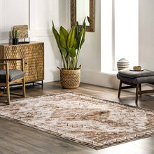 Belle Washable Geometric Area Rug: Beige / Rectangle / 5' x 8'