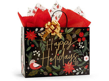 Holiday Botanicals Paper Christmas Gift Bags: 25 Pack / Jewel 6.5x3.5x6.5"